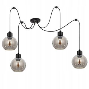 Szklana Lampa Wisząca Sufitowa Żyrandol Pająk KULE