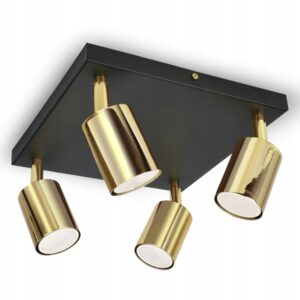 Lampa Sufitowa Żyrandol Plafon SPOT 571-AG4 GU10 LED Black & Gold Edition