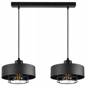 LAMPA WISZĄCA SUFITOWA ŻYRANDOL Czarna Loft Edison