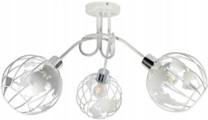 Lampa sufitowa Plafon Żyrandol ARTLUX E27 Biała Globus 3 x E27 LED