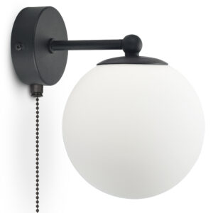 Kinkiet Lampa ścienna Full Globe Glass 561-KW1 LED G9 Biała Kula Włącznik