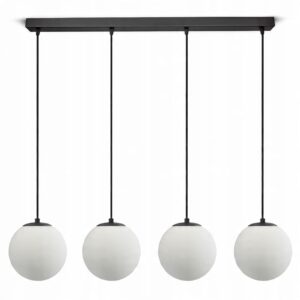 Lampa Sufitowa Wisząca Żyrandol Full Globe Glass 561-BZ4 G9 Białe kule LED
