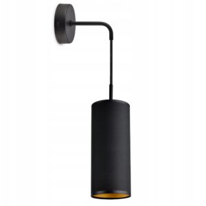 Lampa Ścienna Kinkiet Abażur Czarna Tuba LED