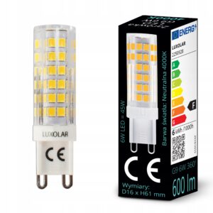 Żarówka LED G9 – barwa neutralna 4000K – 6W LUXOLAR 2250928