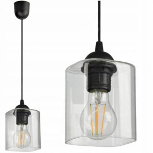 Szklana Lampa Wisząca Plafon Geometryczne Klosze