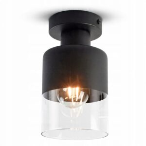 Lampa Sufitowa Żyrandol Plafon Dual Glass 568-P1 LED E27 Black Edition