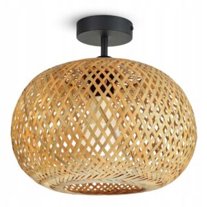 Lampa Sufitowa Plafon Bambusowa Pleciona BOHO Naturalna 580-PR1 LED E27