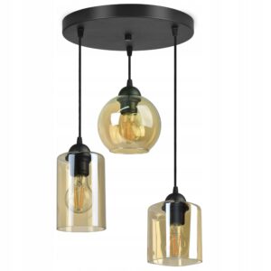 Szklana Lampa Wisząca Plafon Geometryczne Klosze