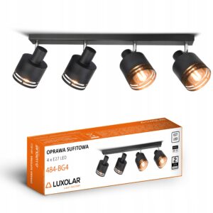 Lampa Sufitowa Żyrandol Plafon FLESZ Reflektor 484-BG4 E27 Ruchome Klosze