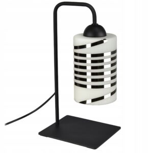 Lampka Nocna Stołowa Dekoracyjna LED Szklana Chrom