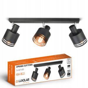 Lampa Sufitowa Żyrandol Plafon FLESZ Reflektor 484-BG3 E27 Ruchome Klosze