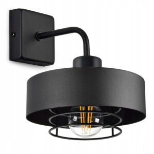 Lampa Ścienna Kinkiet Czarna 1 Loft Edison LED