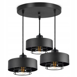 LAMPA WISZĄCA SUFITOWA ŻYRANDOL Czarna LOFT EDISON