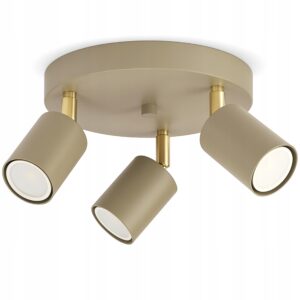 Lampa Sufitowa Żyrandol Plafon Beżowa Gray Beige GU10 LED 856-EG3 Regulowan