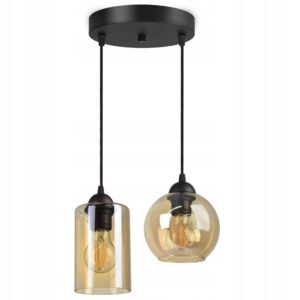 Szklana Lampa Wisząca Plafon Geometryczne Klosze