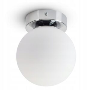 Lampa Sufitowa Wisząca Żyrandol Full Globe Glass 560-P1 G9 Białe kula Chrom