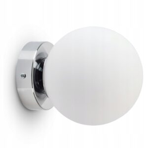 Kinkiet Lampa ścienna Full Globe Glass 560-KP1 G9 Biała Kula Lustro Chrom