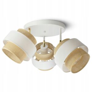 Lampa Sufitowa Wisząca BOHO JUTA Naturalna Pleciona White 961-ER3 LED E27