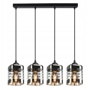 Lampa wisząca 4-punktowa z kloszami nad podłużny stół