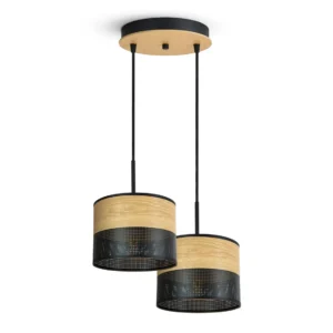 Lampa wisząca na okrągłej podstawie w stylu BOHO z abażurami