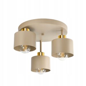 Lampa sufitowa Plafon Żyrandol Beżowo złota 3xE27 382-E3 SPOT