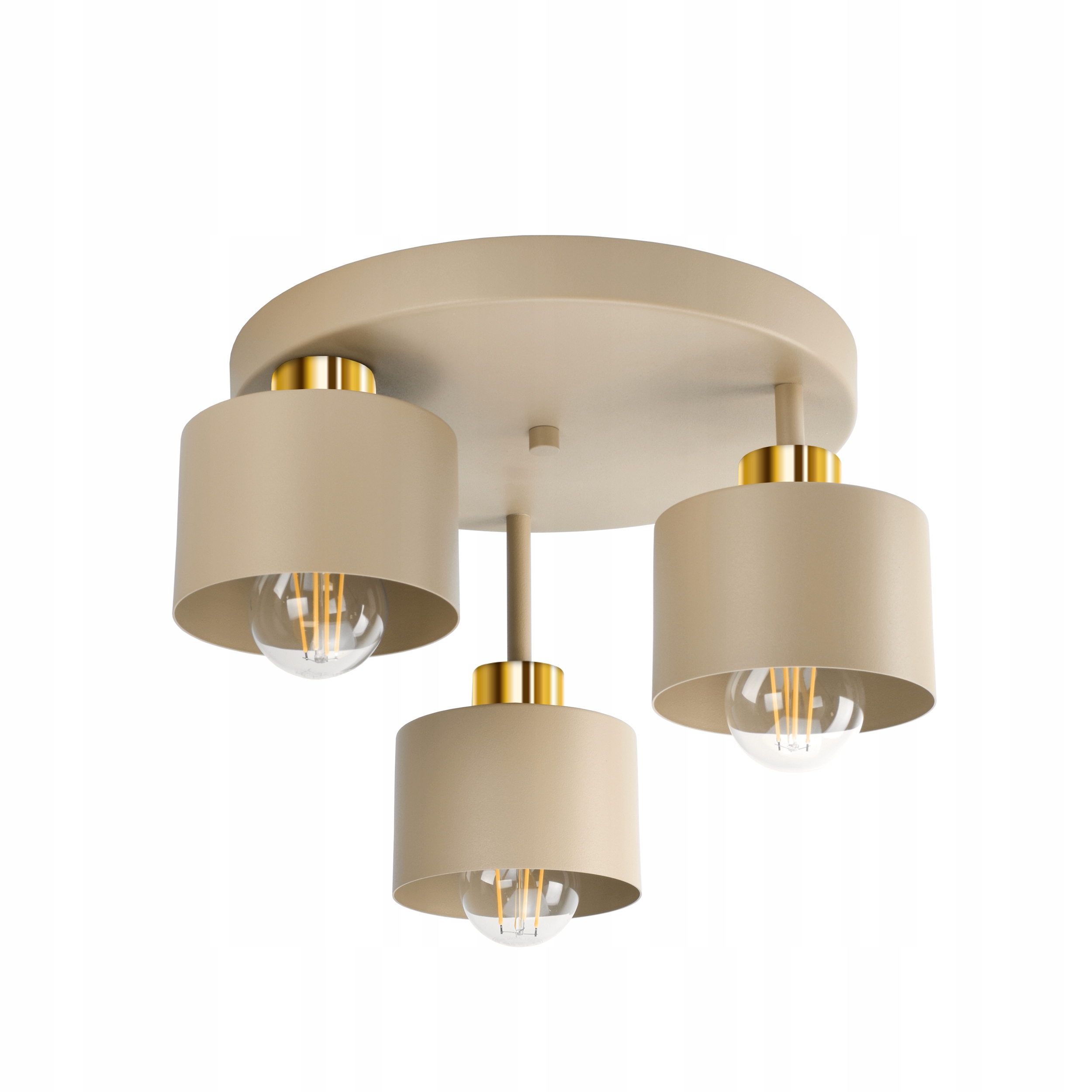 Lampa sufitowa Plafon Żyrandol Beżowo złota 3xE27 382-E3 SPOT