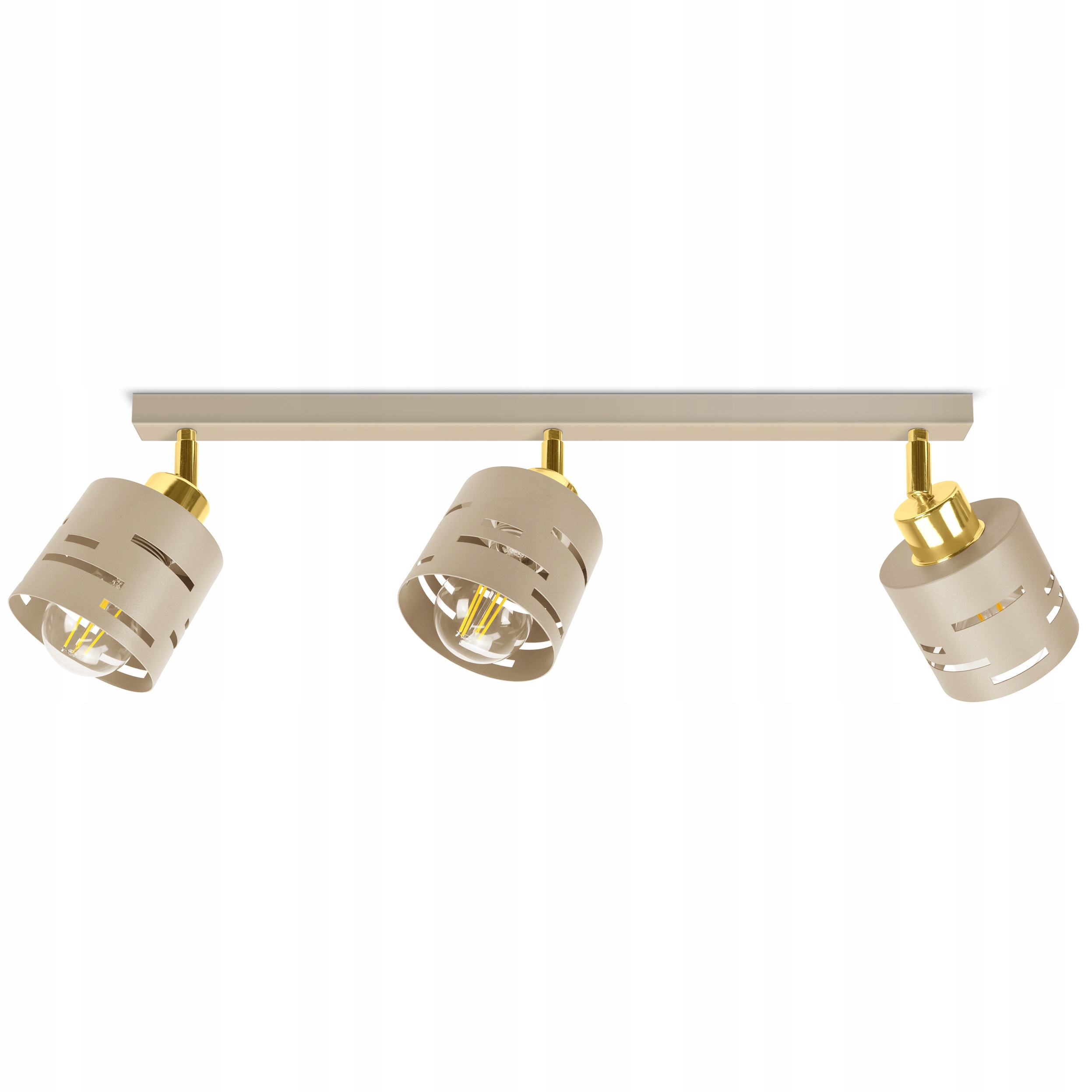 Lampa sufitowa PLAFON Żyrandol 3 x E27 BEŻOWA kaszmir ECRU ZŁOTO Laser LOFT