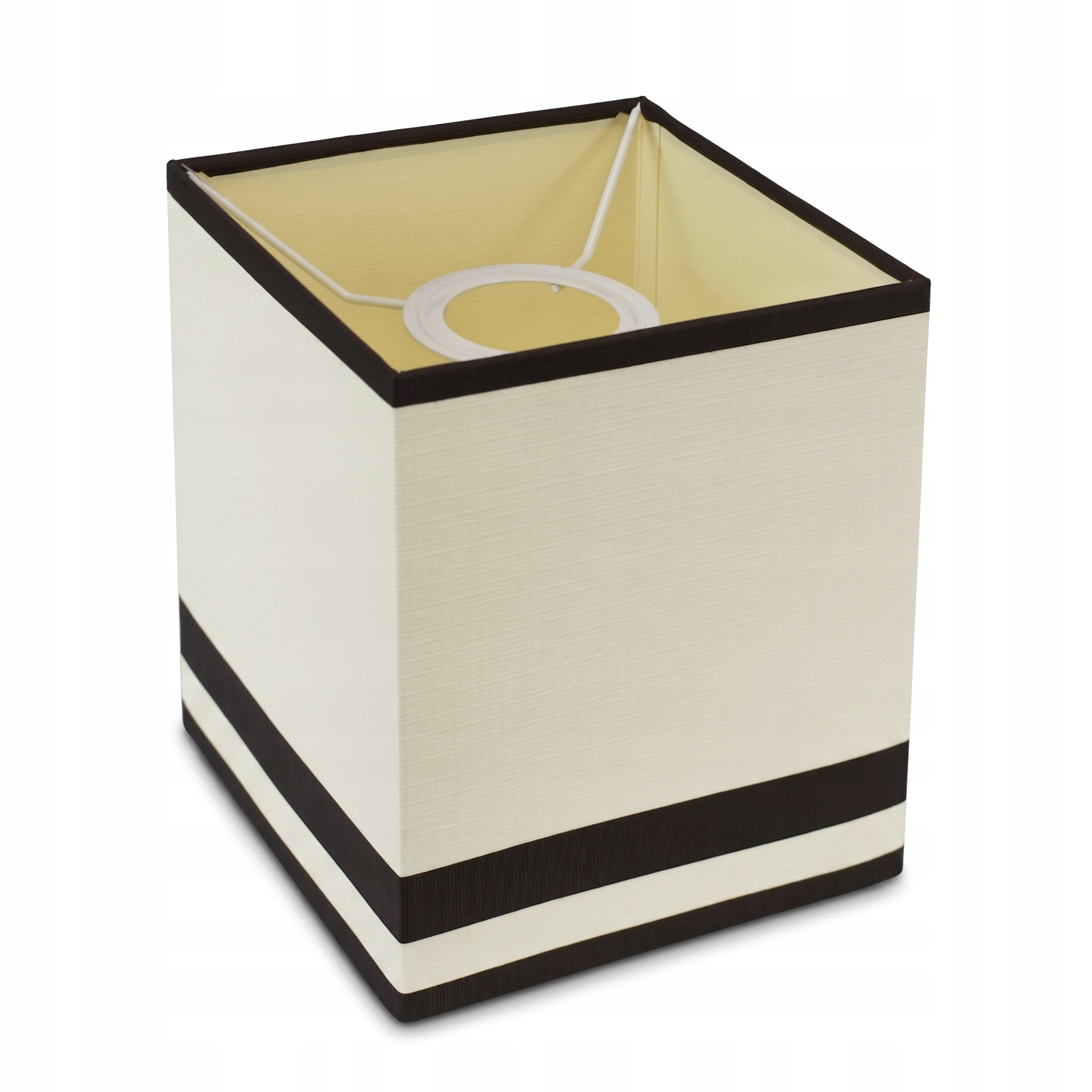 Kwadratowy mały abażur retro kremowy brązowy do lamp wiszących vintage E27