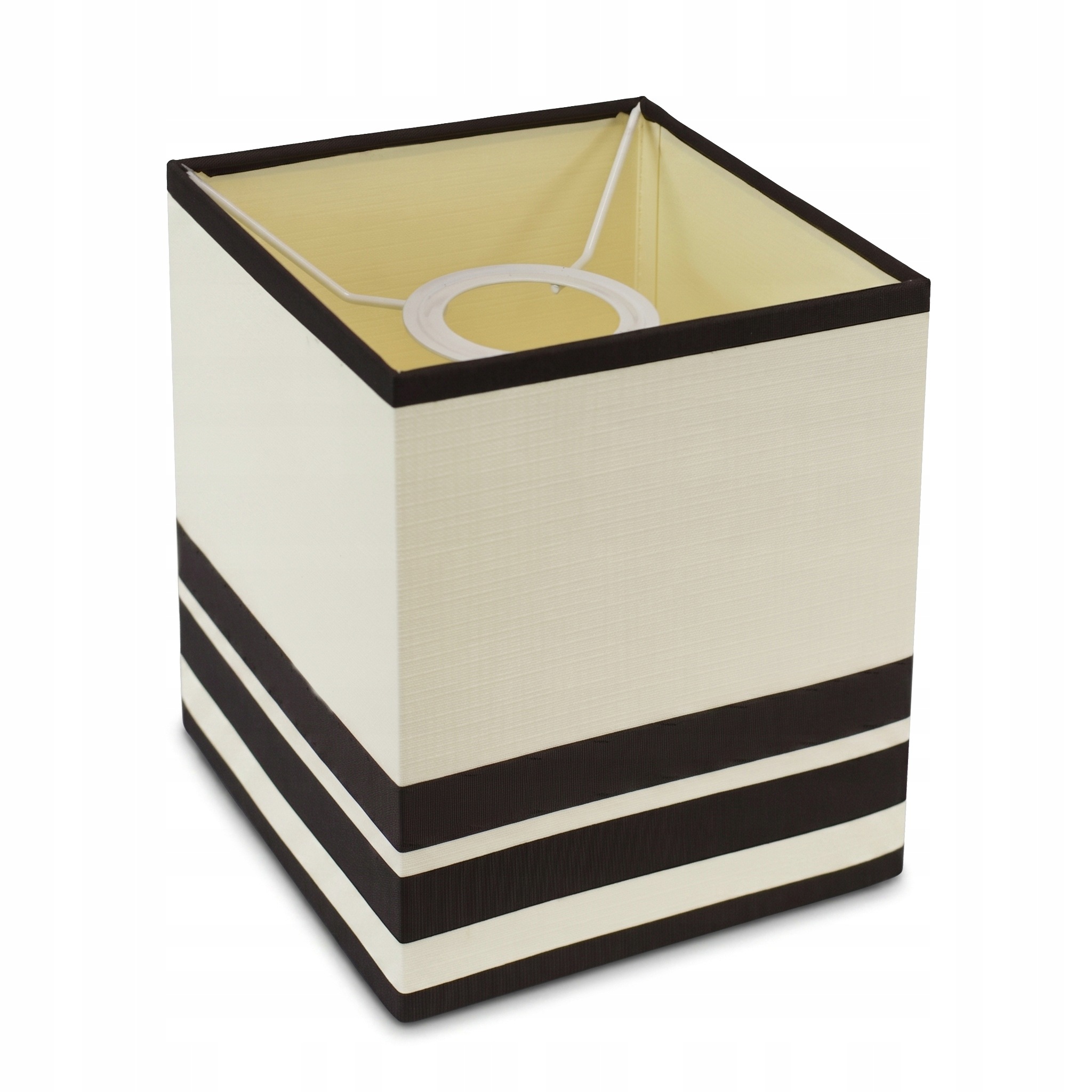 Kwadratowy mały abażur beżowy brązowy do lamp wiszących E27 w stylu retro